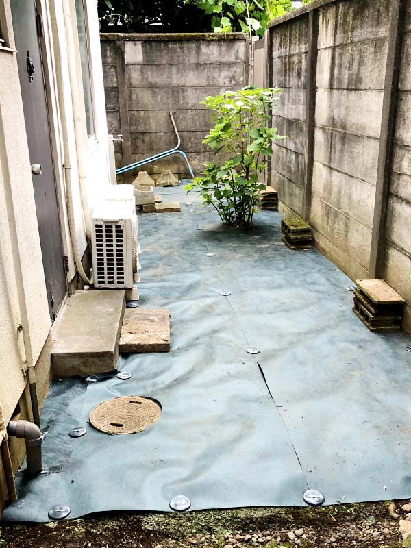 施工後：東京都中野区／除草と防草シートの施工