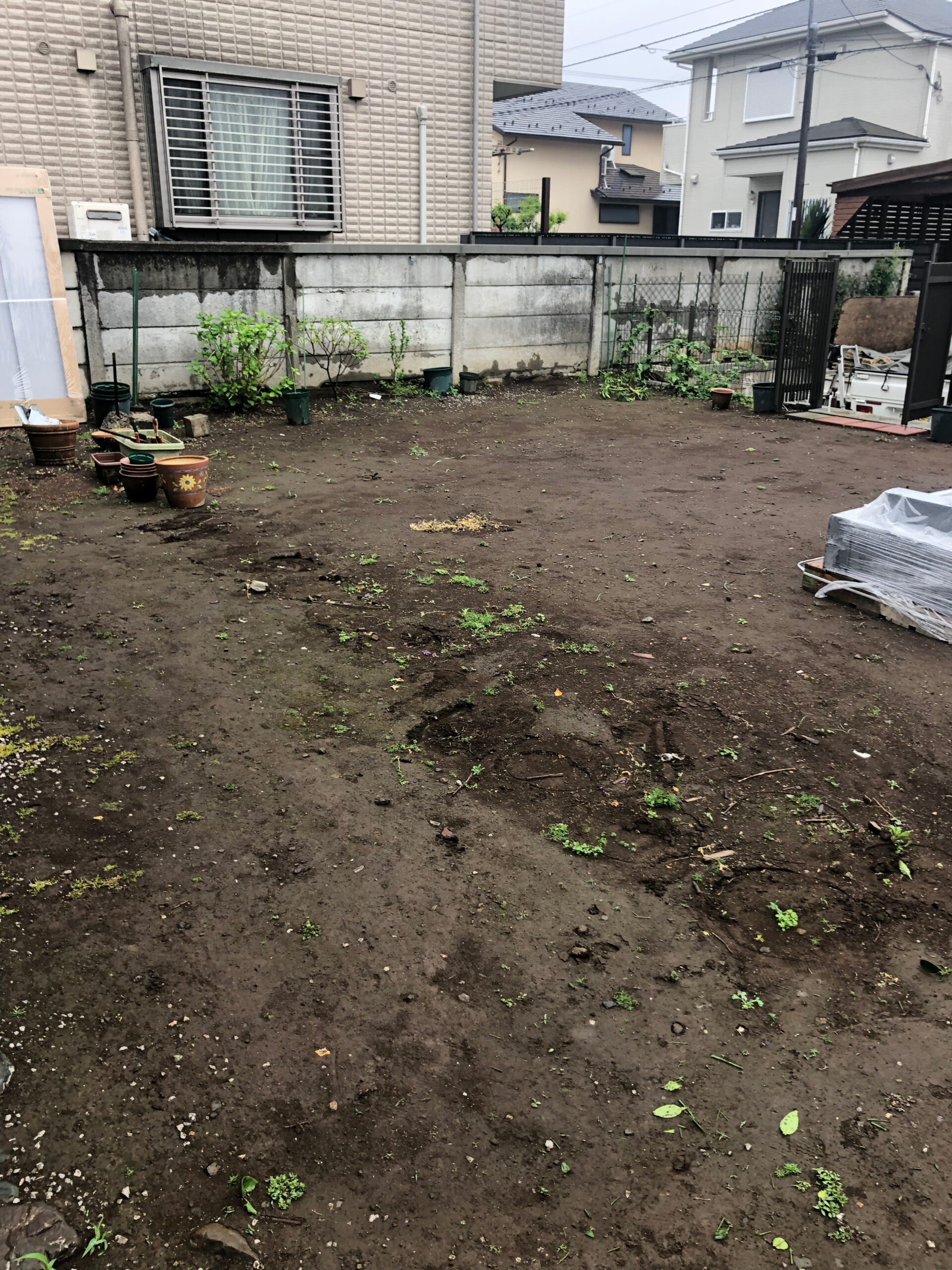 施工前：東京都東久留米市／作庭工事芝張り等